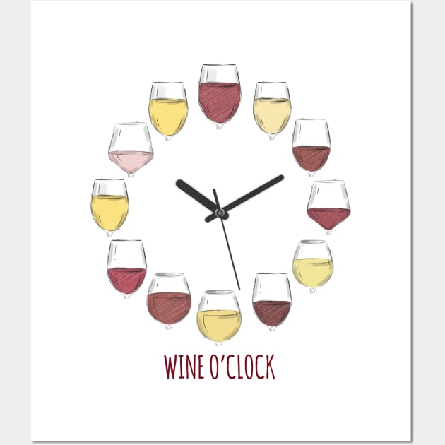 Wine O'clock Wall Art by Printadorable